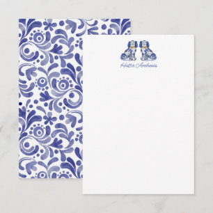 Watercolor Staffordshire Dogs Personalised Card