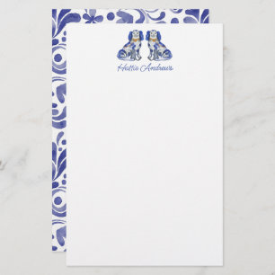 Watercolor Staffordshire Dogs Personalised Stationery