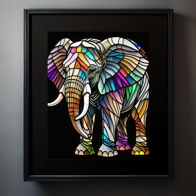 Watercolor Stained Glass Elephant Poster (Creator Uploaded)