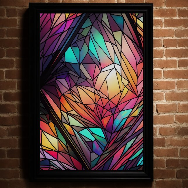 Watercolor Stained Glass Style Abstract Geometric Poster (Creator Uploaded)