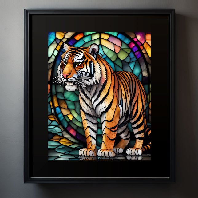 Watercolor Stained Glass Tiger 4:5 Poster (Creator Uploaded)