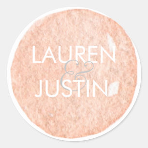 watercolor stamp Monogram Round Sticker