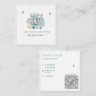Watercolor stand mixer Floral Business Card