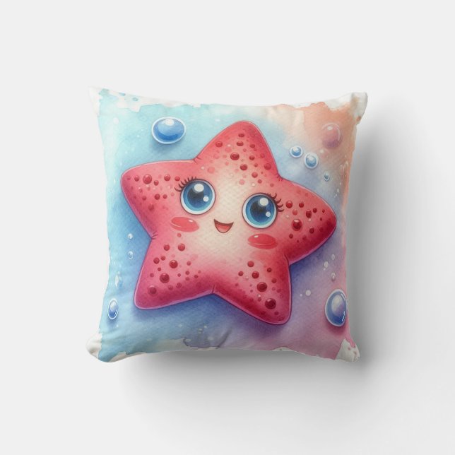 Watercolor Star Fish Cushion (Front)