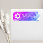 Watercolor Star of David Bat Mitzvah Return Return Address Label<br><div class="desc">Send your Bat Mitzvah invites,  rsvp envelope cards and thank you cards with these watercolor purple,  violet,  blue return label stickers . Editable templates so you can change font and size.</div>