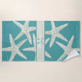 Watercolor Starfish Beach Towel