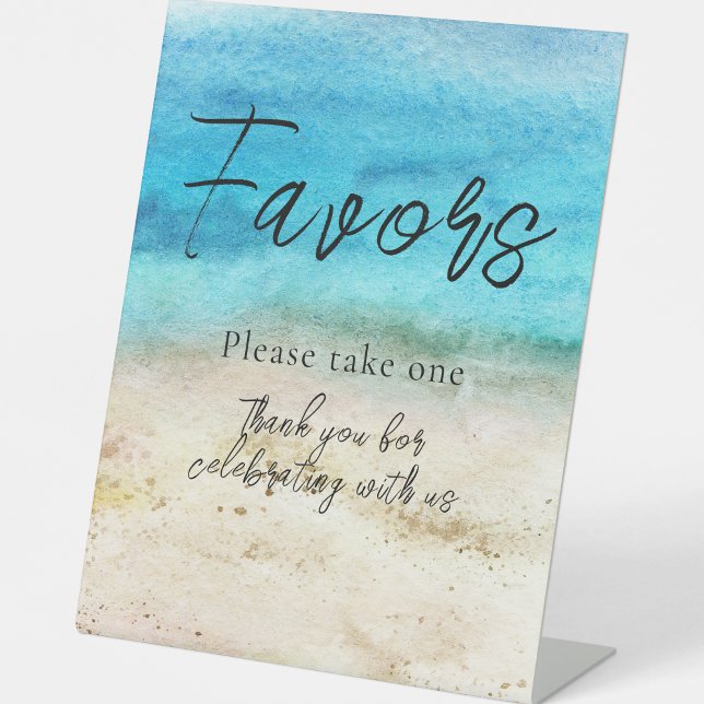Watercolor Starfish Beach Wedding Favours Sign (Creator Uploaded)