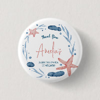Watercolor Starfish Blue Coral Reef Baby Shower
