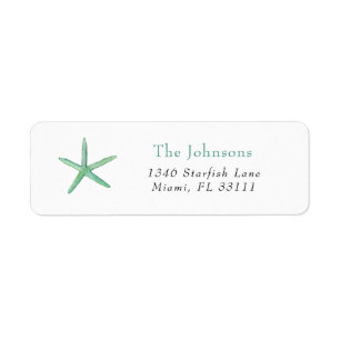 Watercolor Starfish Holiday Address  Return Address Label