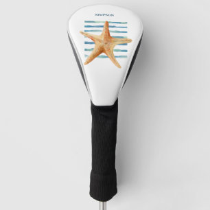 Watercolor STARFISH , MARINE LIFE Golf Head Cover