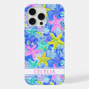 Watercolor Starfish Monogrammed iPhone 15 Pro Max Case