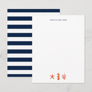 Watercolor Starfish nautical simple Personalised Thank You Card