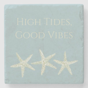 Watercolor Starfish Trio Stone Coaster