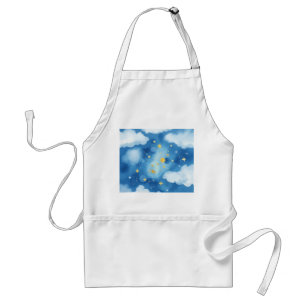 Watercolor Starry Galaxy with Metallic Highlights Standard Apron
