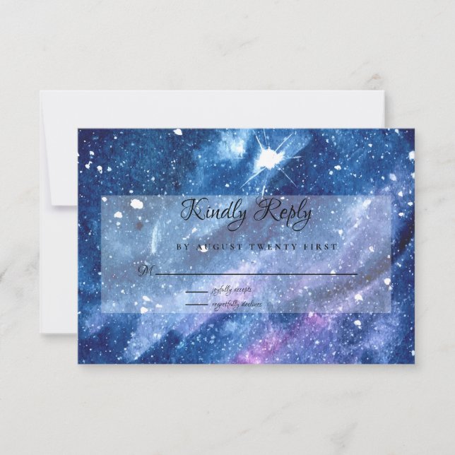 Watercolor Starry Night Sky RSVP Card (Front)