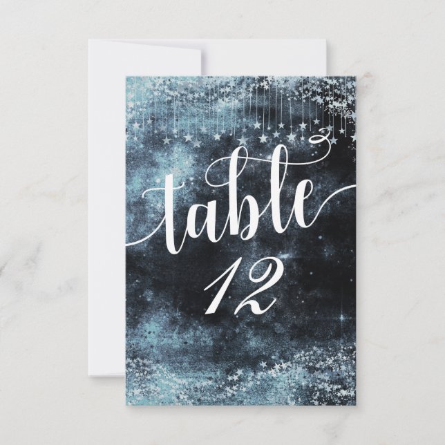 Watercolor Starry Night Table Number Seating (Front)