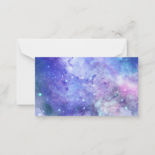 Watercolor Starry Sky Space Lover Galaxy Stars Card (Front)
