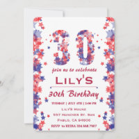 Watercolor Stars 4th Of July 30th Birthday