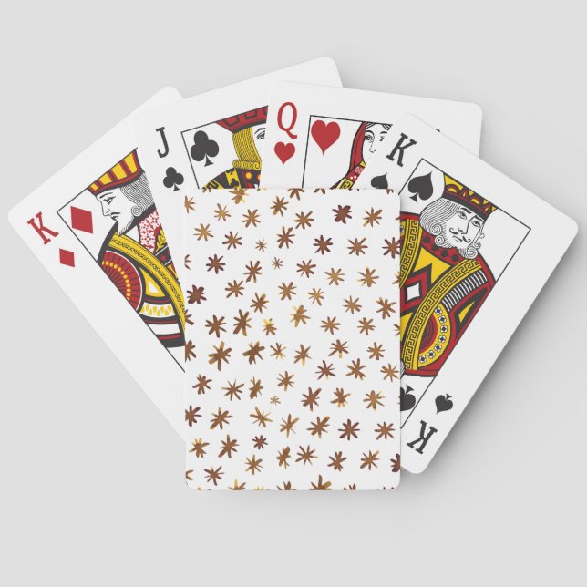 Watercolor stars - amber playing cards (Back)