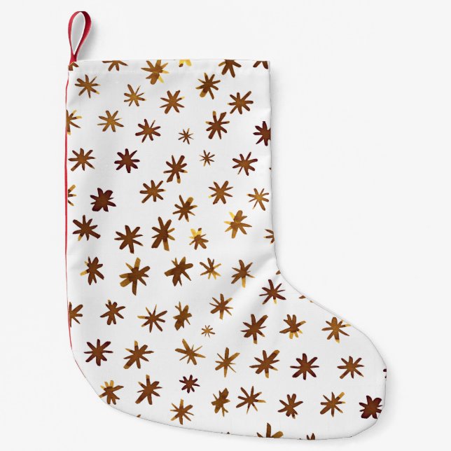 Watercolor stars - amber small christmas stocking (Front)