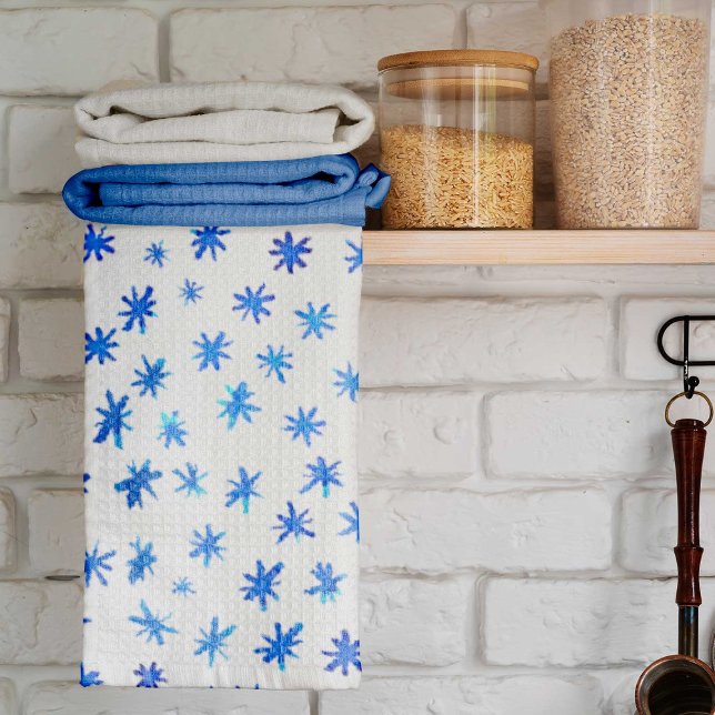 Watercolor stars - blue tea towel (Creator Uploaded)