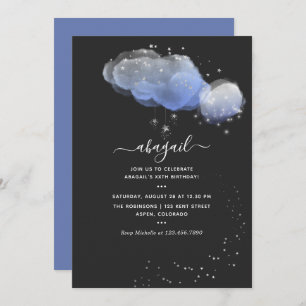 Watercolor Stars Night Sky Birthday Invitation