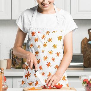 Watercolor stars - orange apron