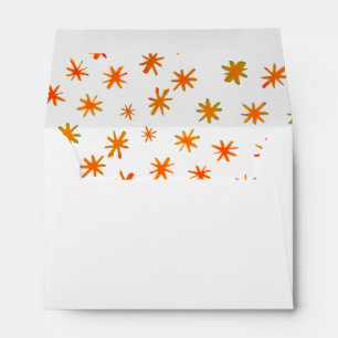 Watercolor stars - orange envelope