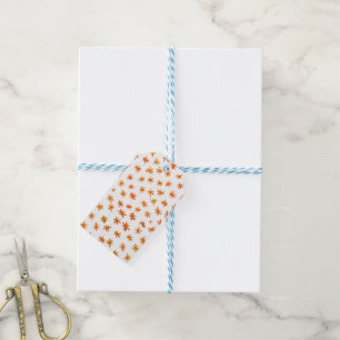 Watercolor stars - orange gift tags
