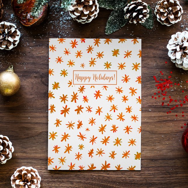 Watercolor stars - orange holiday postcard (Creator Uploaded)