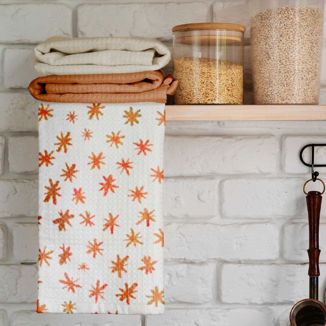 Watercolor stars - orange tea towel (Creator Uploaded)