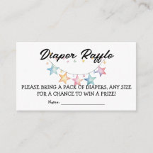 Watercolor Stars Pennant Baby Shower Diaper Raffle