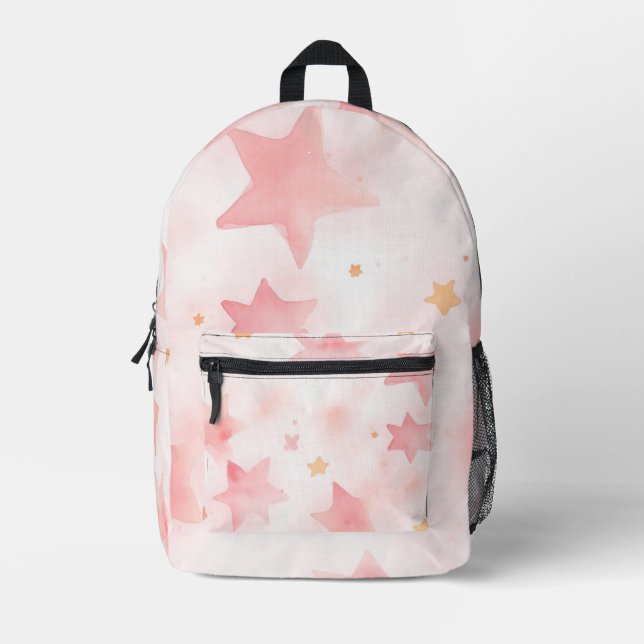 Watercolor Stars Printed Backpack (Front)