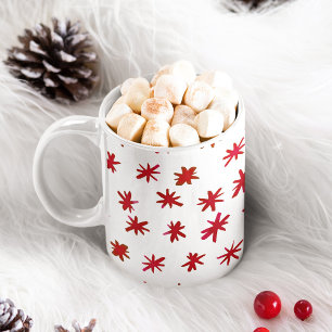 Watercolor stars - red coffee mug
