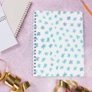 Watercolor stars - turquoise notebook