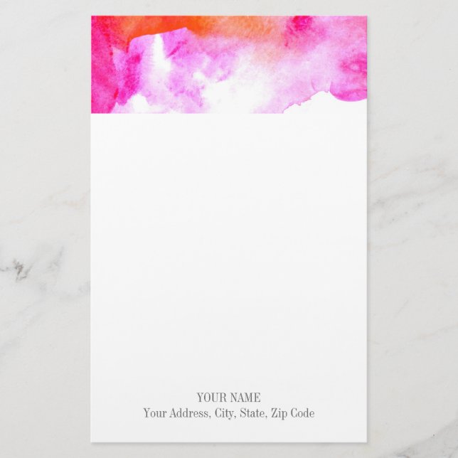 Watercolor Stationery (Front)