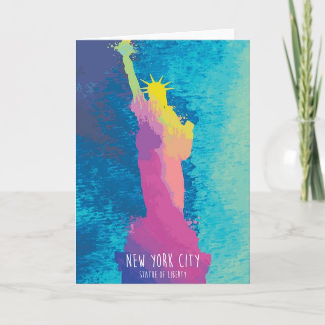 Watercolor Statue of Liberty Card (Front)