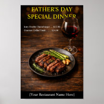 Watercolor Steak Dinner Father's Day Restaurant