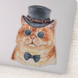 Watercolor Steampunk Kitty