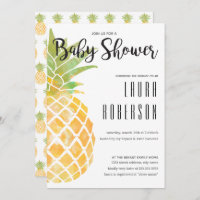 Watercolor Stencil Pineapple Baby Shower