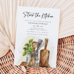 Watercolor Stock The Kitchen Bridal Shower Invitation