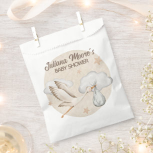 Watercolor Stork Baby Shower Favour Bag