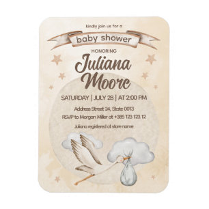 Watercolor Stork Baby Shower  Magnet