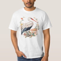 Watercolor Stork Bird