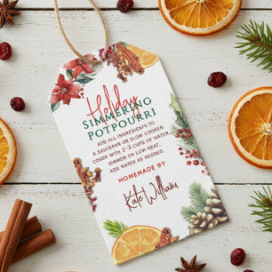 Watercolor Stovetop Holiday Simmering Potpourri Gift Tags