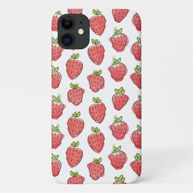 Watercolor Strawberries Case-Mate iPhone Case (Back)