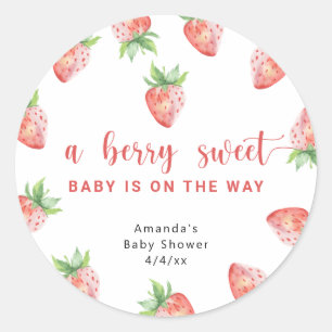 Watercolor strawberries classic round sticker