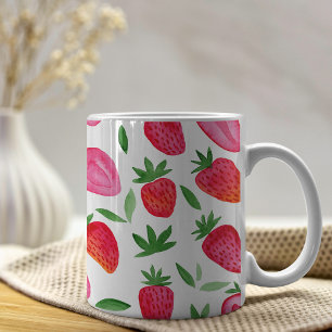 Watercolor strawberries coffee mug