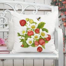 Watercolor Strawberries Cottagecore