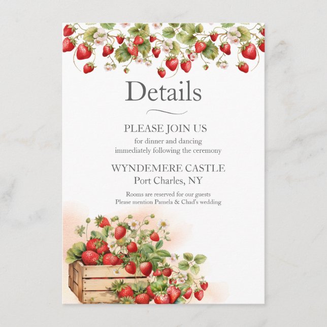 Watercolor Strawberries Enclosure Card (Front)